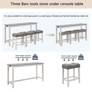 4 Piece Bar Table Set With Power Outlet