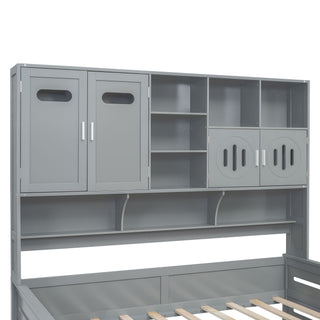 Daybed With All-In-One Cabinet And Shelf