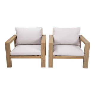 Stylish Outdoor Chair Set With Cushions For Garden (Set of 2)