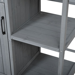 Outdoor Kitchen Island Prep Station With Lockable Wheels, Ample Storage, Towel & Spice Racks