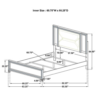 Panel Bed With LED Headboard
