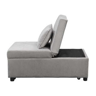 Folding Ottoman Sofa Bed - Gray Fabric