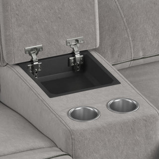 Jackpot - P1 Loveseat With Console - Explore Light Gray