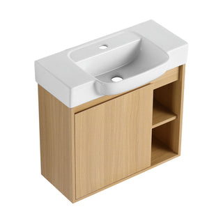 Wall Mounted Bathroom Vanity With Sink & Soft Close Door
