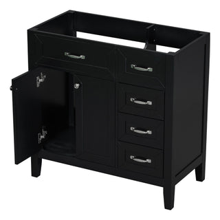 Modern Bathroom Vanity Base Only, 2 Doors And 3 Drawers