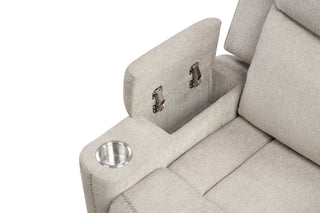 Galya - Motion Loveseat With Console - Light Gray