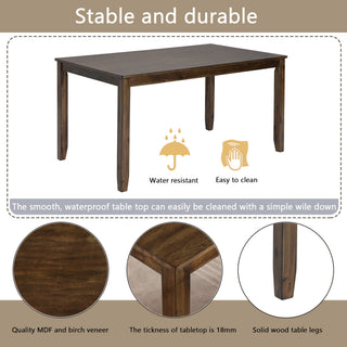 Kitchen Dining Set, Rectangular Dining Table With Upholstered Chairs