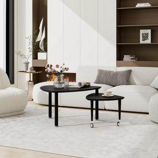 360 Degree Rotatable Coffee Table With Solid Legs