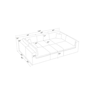 Custom Configuration Modular Sectional With Toss Pillows