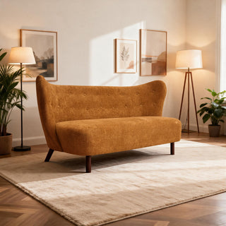 Nordic Chair Laid Back Loveseats With Curved Backres, No Armrests