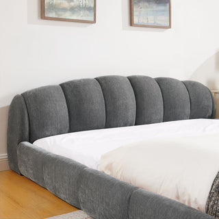 Upholstered Platform Bed Frame, Low Profile Floor Bed, No Box Spring Required