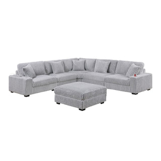 Armless Chair Modular With Pillow Living Room Furniture - Gray / Mink