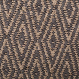 Amuleto - Hand Loomed Cotton Pouf - Dark Gray / Brown