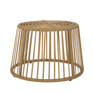 2 Piece Rattan Patio Set With Club Chair And Side Table - Beige / Light Brown