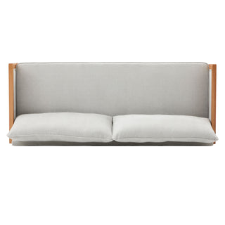 Modern 3 Seater Sofa With Wood Armrests