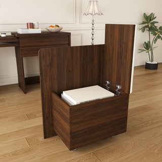 Folding Desk With Mirror And Storage Stol For Bedroom