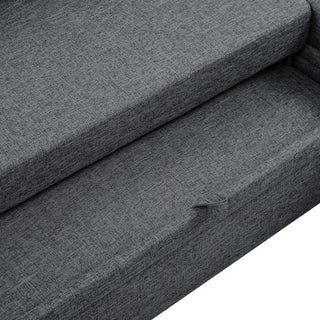 Upholstered Sleeper Sofa With Reversible Storage Chaise - Dark Gray