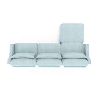 Stylish Sofa With Ottoman And Lumbar Pillows, Ergonomic Design