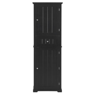 Tall Freestanding Bathroom Storage Cabinet With Drawer And Adjustable Shelf