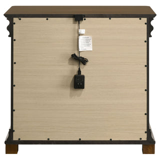 Leonide - 2 Drawer Nightstand With USB Charging And Hidden Storage - Cherry