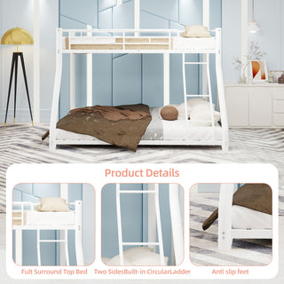 Twin Over Full Bunk Bed - White