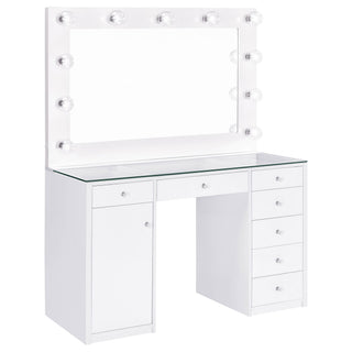 Fern - 7 Drawer Vanity Set With Mirror And Globe Lights