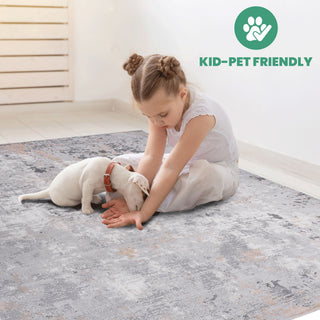 Marfi - 5' X 7' Abstract Area Rug - Gray Multi