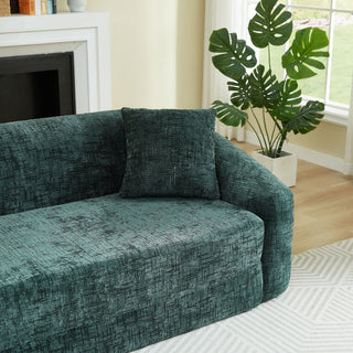 Curved Convertible Sofa, 2 In 1 Fold Out Bed With Pull Out Base And Deep Seat