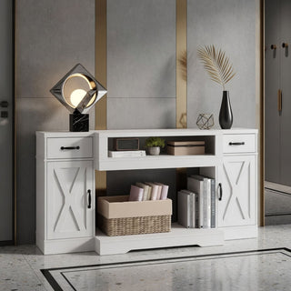 TV Stand With Adjustable Shelves & Double Doors