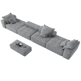Modern Oversized, Modular Sectional Sofa With Pillows