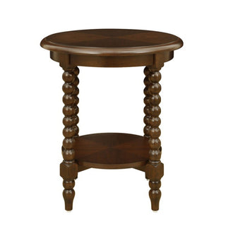 Philippe - Round End Table With Shelf - Brown