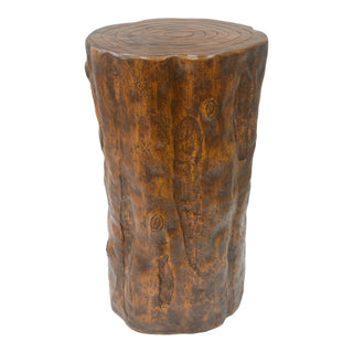 Tree Stump Side Table, Indoor / Outdoor Use - Antique Brown
