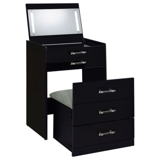 Ayuba - 3 Drawer Makeup Vanity Table With Mirror And Stool