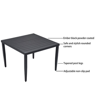 Outdoor Modern Dining Set, Chairs Sunbrella Cushioned And Dining Table With Umbrella Hole