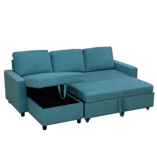 L - Shaped Convertible Sofa Bed With Storage Chaise