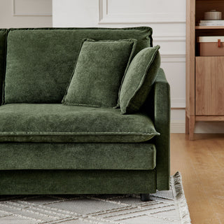 L-Shaped Sectional Sofa With Ottoman, Convertible 4 Seater Couch