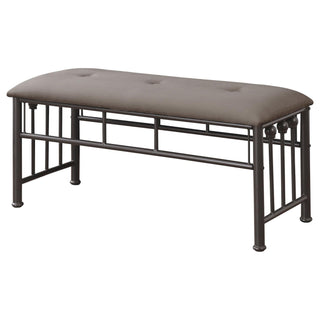 Upholstered Bench - Brown / Dark Bronze