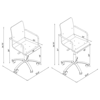 Clear Office Chair With Caster Wheels Futuristic Design, Adjustable Height - Clear