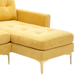 Modern L - Shape Convertible Sectional Sofa With Movable Ottoman