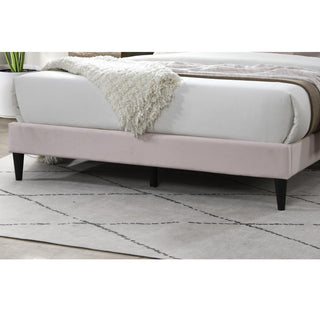 Elegant Bed With Upholstered Headboard, Platform Base