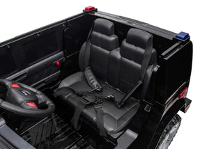 12V7A 30W*2 Four-Wheel Drive Seat One Button Start, Forward And Backward, High And Low Speed, Music, Front Light, Power Display, Two Doors Can Open, 2.4G R / C, Seat Belt Four Wheel Absorber