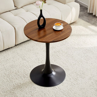 Round Dining Table With Thickened Engineered Wood Top And Metal Pedestal, 23.6" Diameter For Kitchen, Living Room, Or Small Spaces
