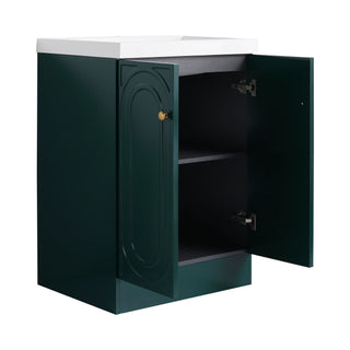 Contemporary Freestanding Bathroom Vanity With Resin Sink & Soft-Close Cabinet Doors