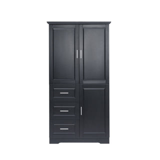 Tall And Wide Storage Cabinet With Doors, 3 Drawers