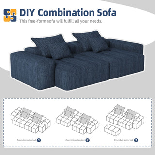 Modern Oversized Diy Combination Modular Sectional Sofa & Pillows