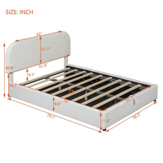 Upholstered Platform Bed With Hydraulic Storage System