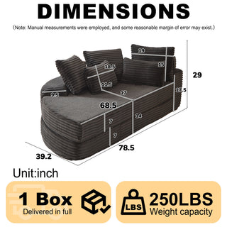 Semi Circular 2 In 1 Sofa Bed With Neck Pillow And Throw Pillows