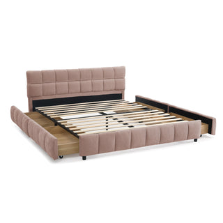 Modern Platform Bed Frame With Thick Fabric