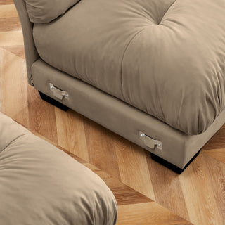 Modern Oversize Sofa With Cloud Like Comfort, Featuring Waist And Throw Pillows