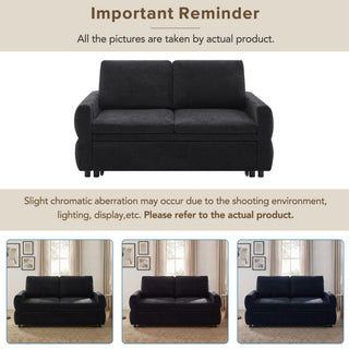 Convertible Sofa Bed Loveseat With Adjustable Backrest And USB Ports